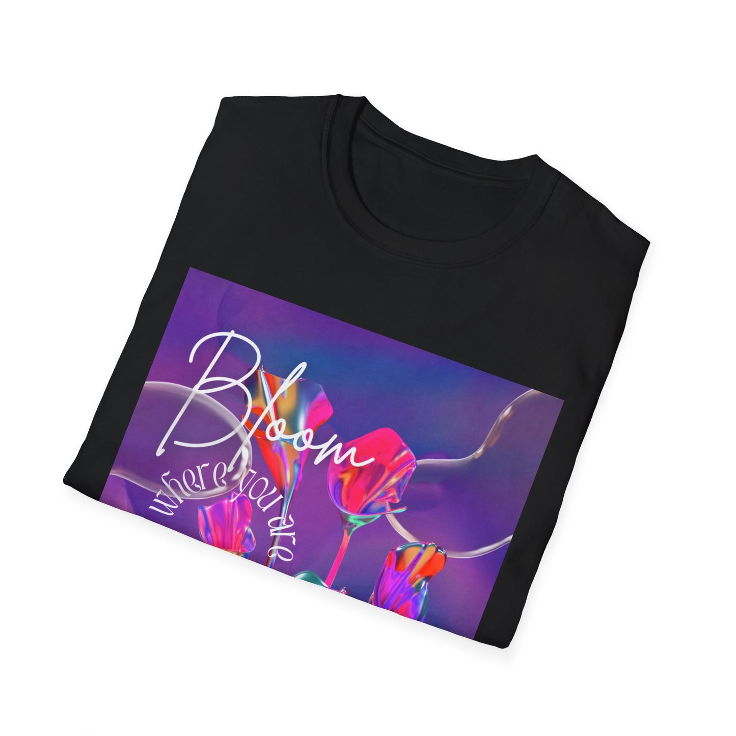 Bloom Where You’re Planted T-Shirt — Colorful Floral Inspirational Tee